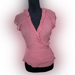 Old Navy Pink Wrap Blouse